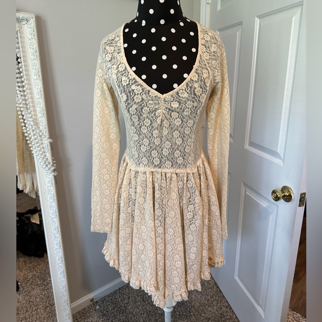 Free People Cream Lace Dress